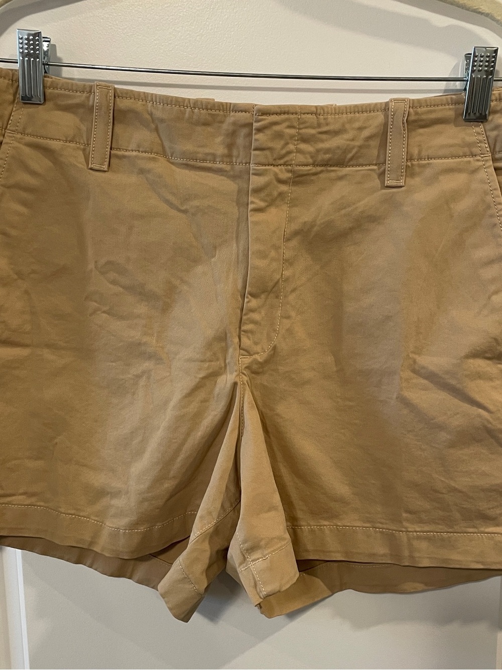 GAP Women's Khaki Flat-Front Cotton Shorts